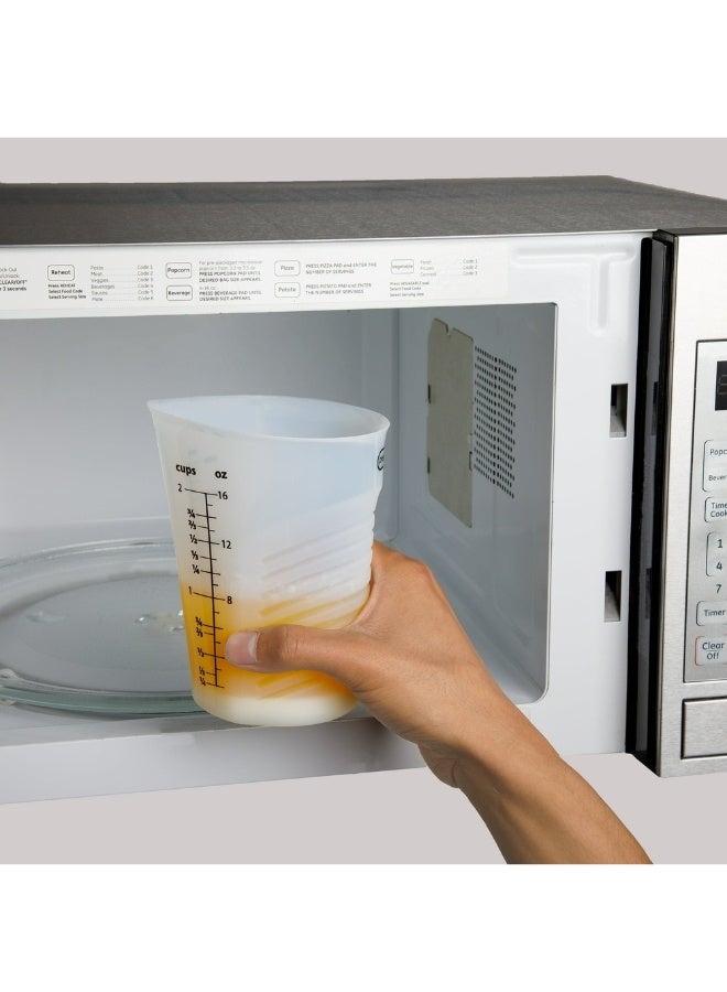 Happy Home High Heat Flexible Silicone Measuring Cup 500ml / 16oz with ml, oz & Cup Markings, BPA-Free Food Grade Silicone Liquid Measuring & Pouring Cup, Non-Stick, Microwave & Freezer Safe, Ideal for Kitchen, Epoxy Resin, Crafts & Jewelry Making - Image 3